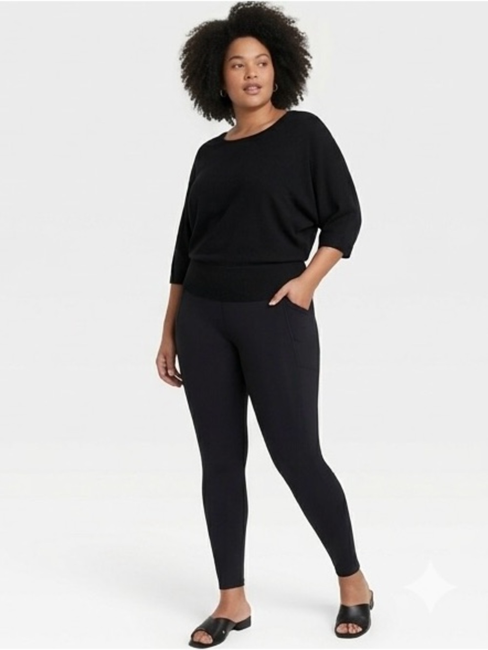 Cable & Gauge Black Relaxed Boatneck Short Sleeve Sweater